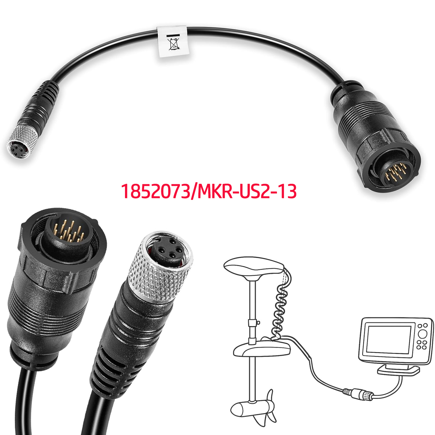 Fish Finder Cable - For Minn Kota MKR-US2-13 Universal Sonar