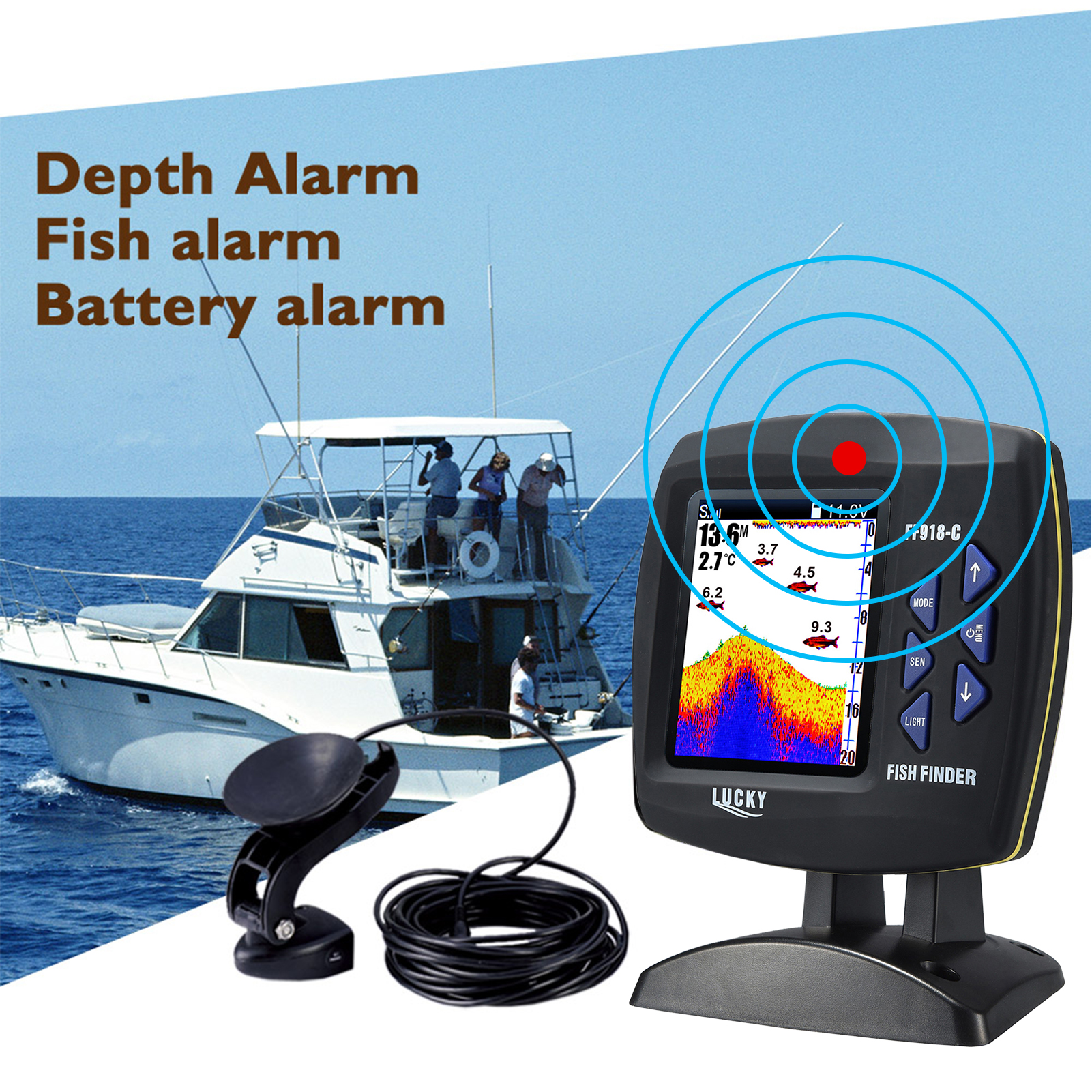 Fish Finder Wired Transducer S - Fishing Depth Finder review and price