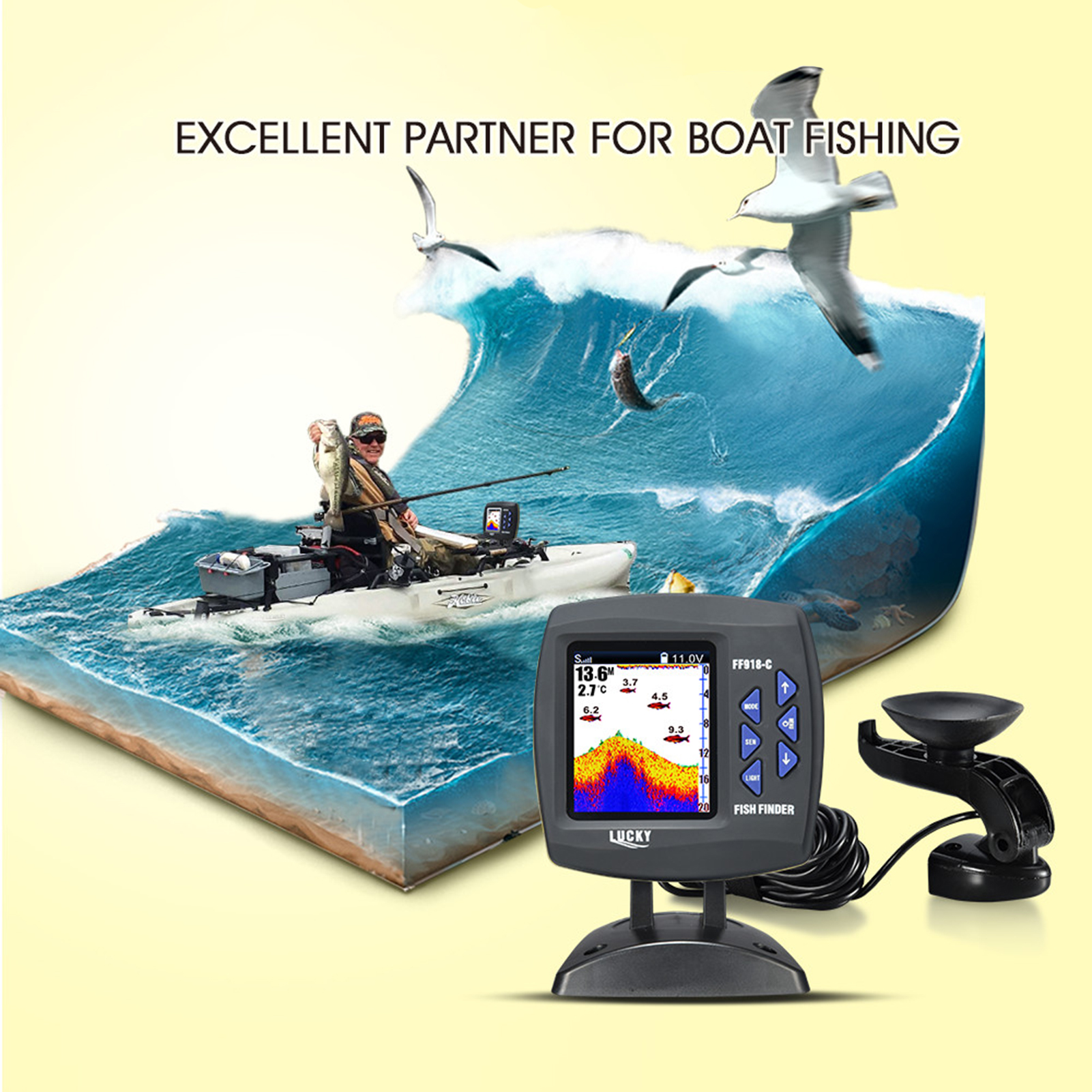 Fish Finder Wired Transducer S - Fishing Depth Finder review and price