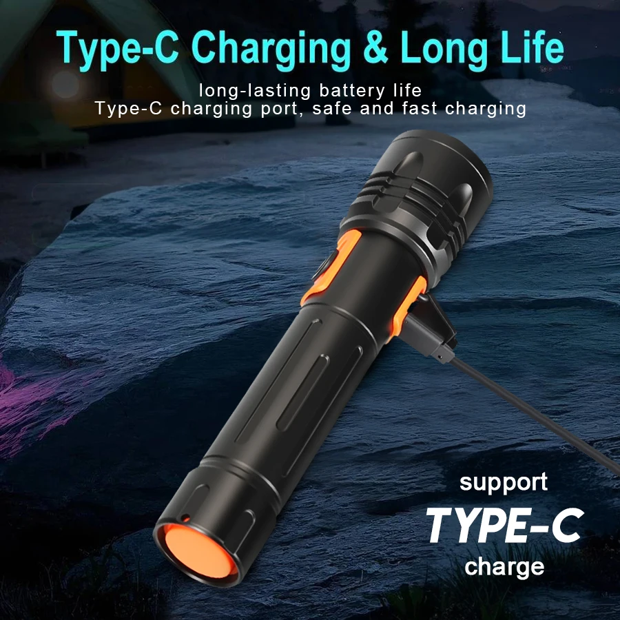 High Power LED Flashlight USB  - Fishing Light review and price