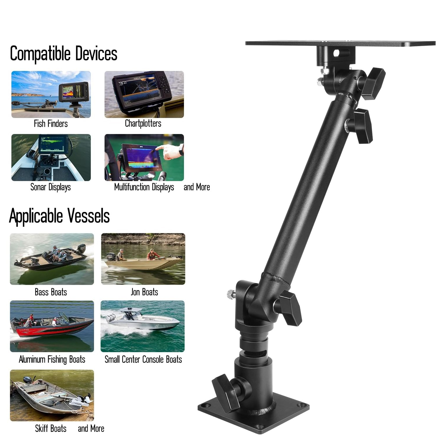 Marine Anodized Aluminum Monit - Fish Finder Mount review and price