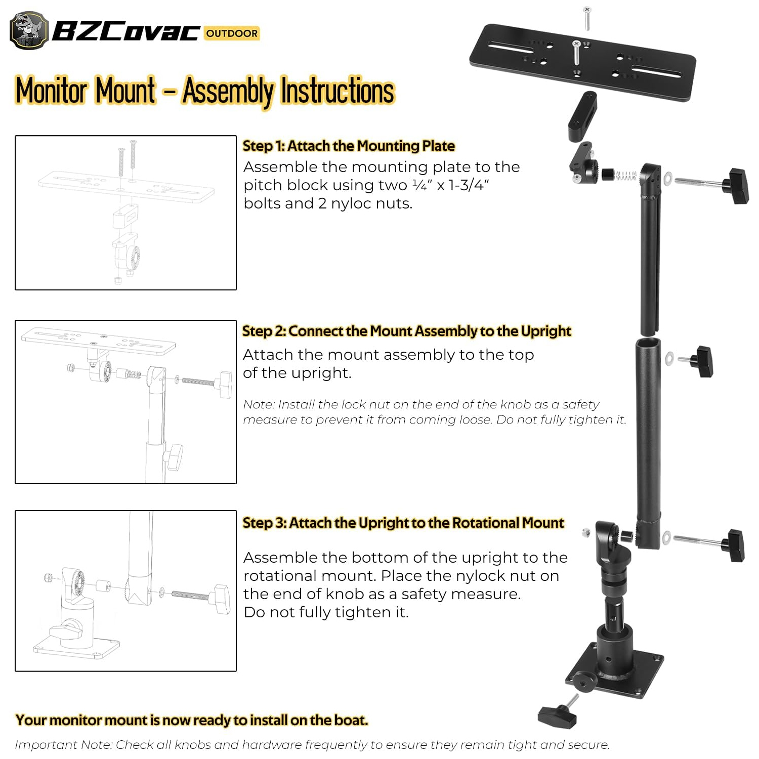 Marine Anodized Aluminum Monit - Fish Finder Mount review and price