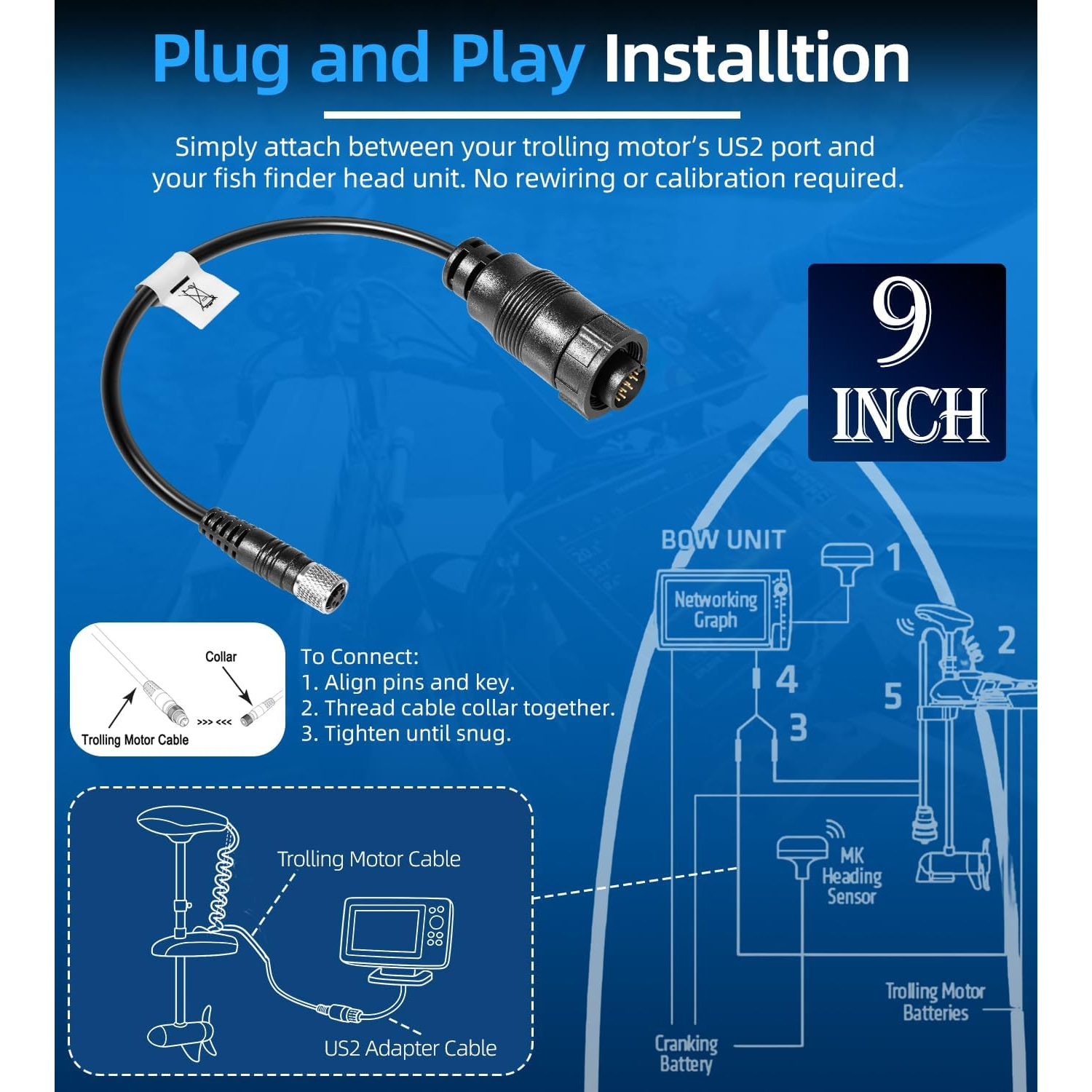 For Minn Kota MKR-US2-13 Unive - Fish Finder Cable review and price
