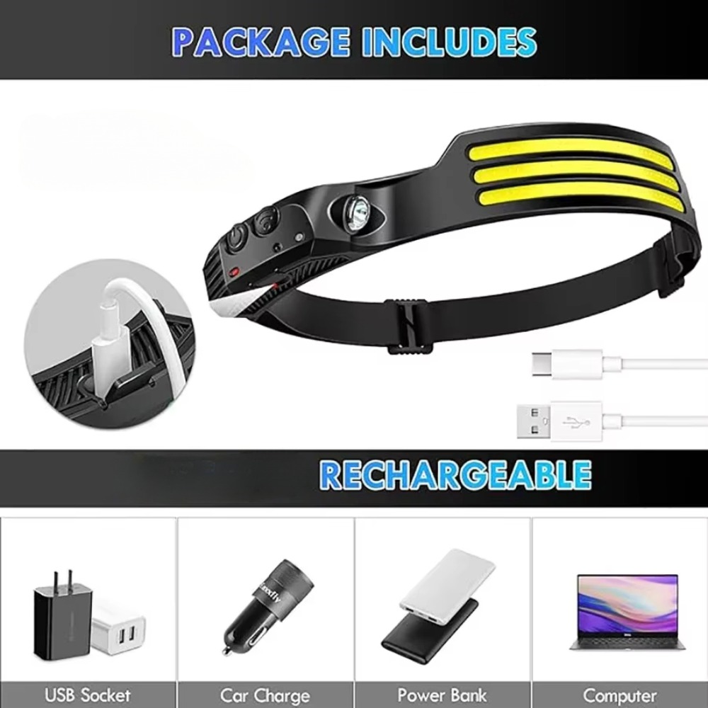 COB LED Induction Headlamp USB - Fish Finder Battery review and price